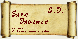 Sara Davinić vizit kartica